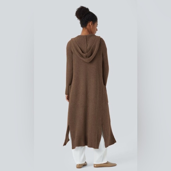 Hooded Long Sleeve Pocket Longline Casual
Cardigan - Picture 1 of 12